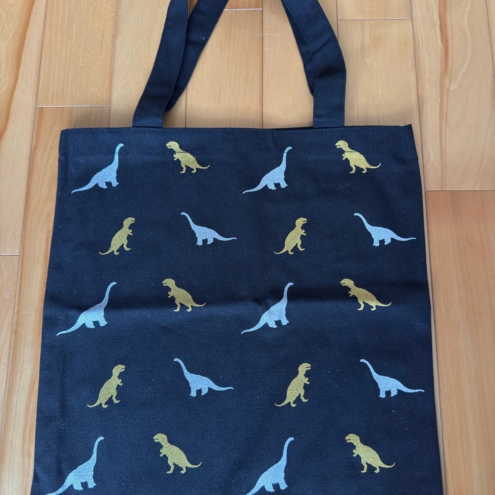Dinosaur Print Black Tote Bag